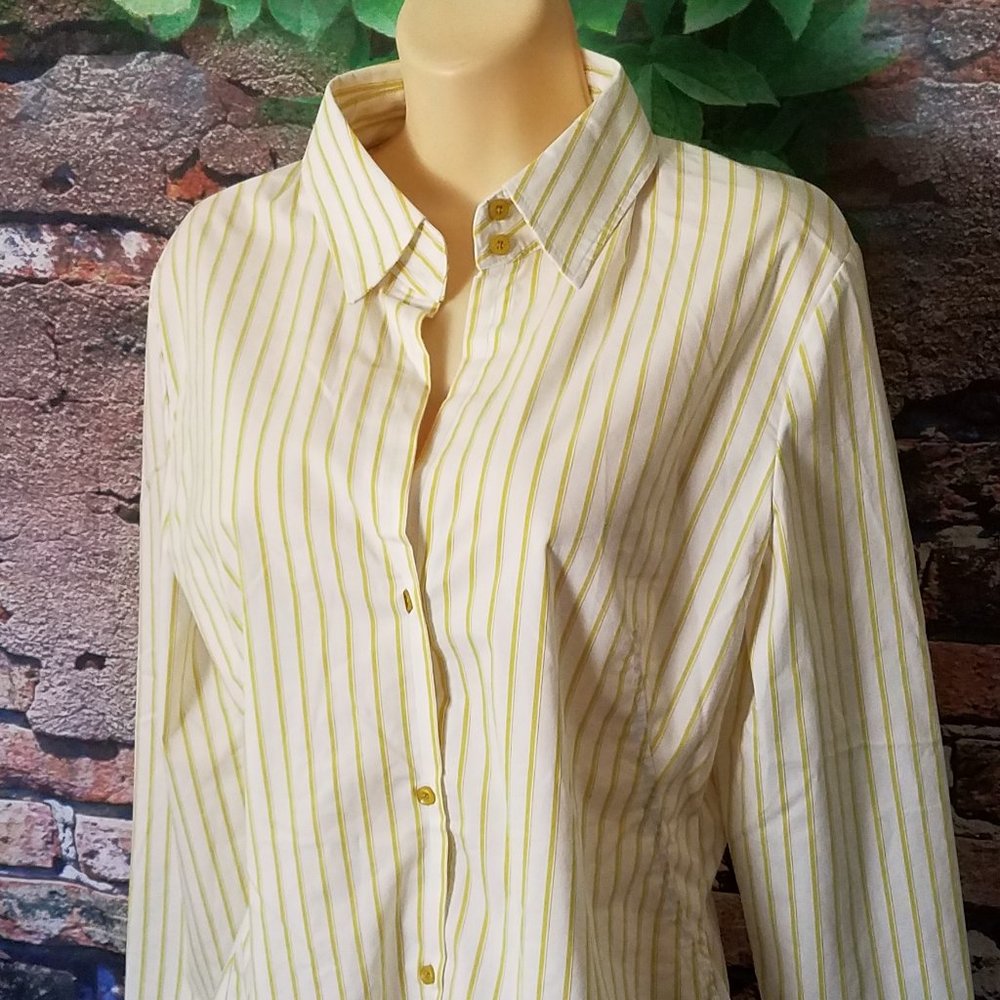 Striped Long Sleeve Button Down Top